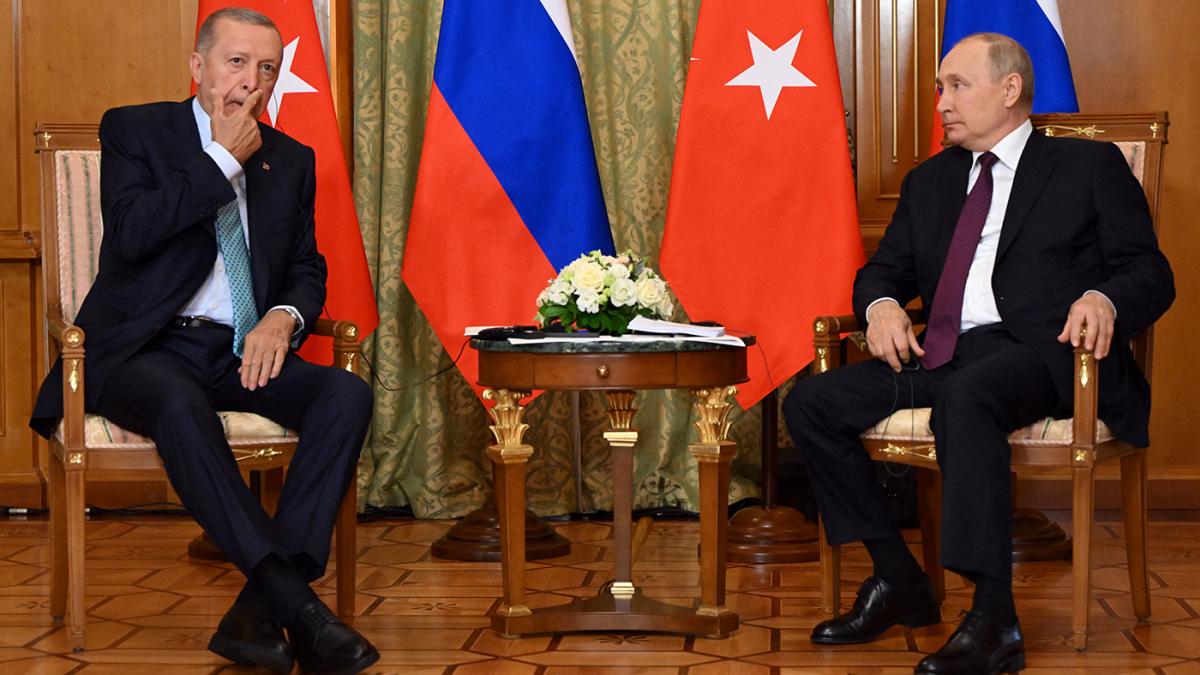 Putin y Erdogan se reunieron para reaundar el comercio de granos Foto AFP