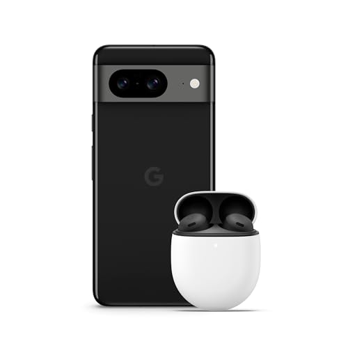 Google Pixel 8 - Smartphone Android Libre con Cámara Pixel Avanzada, batería de 24 Horas y potentes Funciones de Seguridad - Obsidiana, 128GB + Pixel Buds Pro - Auriculares inalámbricos - Carbón