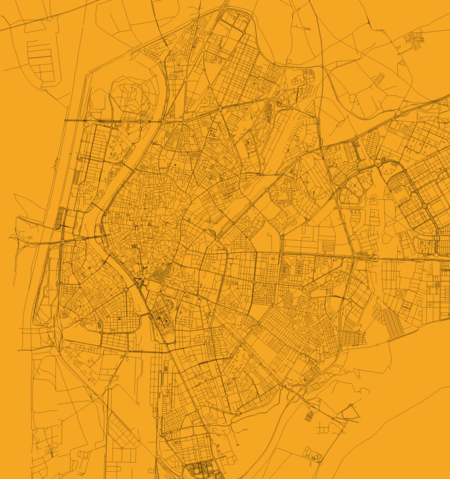 Plano de la ciudad de Sevilla creado con City Roads