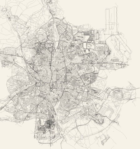 Plano de la ciudad de Madrid creado con City Roads
