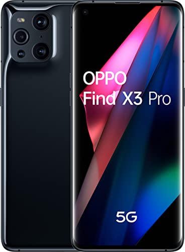 OPPO Find X3 Pro 5G - Teléfono Móvil libre, 12GB+256GB, Cámara 50+50+13+3 MP, Smartphone Android, Batería 4500mAh, Carga Rápida 65W, Dual SIM - Negro