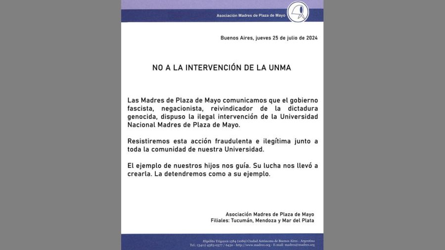 IUNMa - INSTITUTO UNIVERSITARIO NACIONAL DE DERECHOS HUMANOS MADRES DE PLAZA DE MAYO