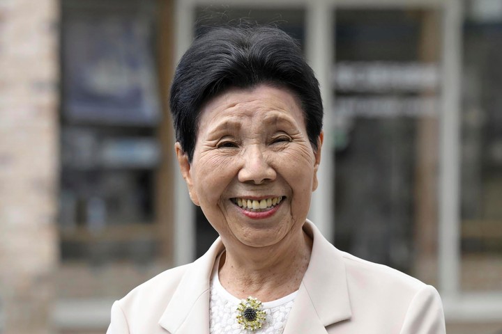 La felicidad de Hideko Hakamada, de 91 años. Foto: AP.