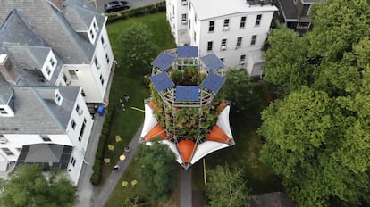 Una imagen aérea de Polinature, instalado en la Universidad de Harvard (Cambridge). 
