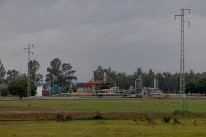 Instalaciones del almacén de gas onubense, este viernes.