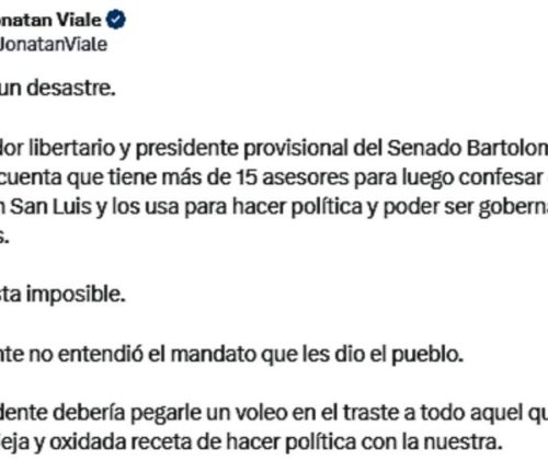 Tuit de Jonatan Viale contra Bartolomé Abdala 20240905